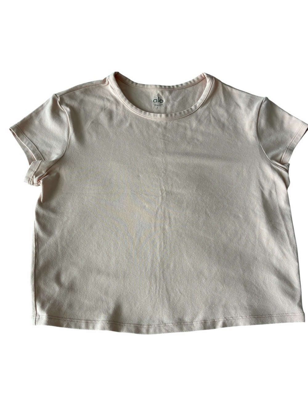 Alo Short Sleeve stretch baby Tee in Light pink